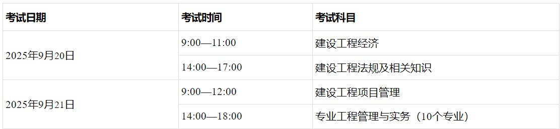 考試時(shí)間、科目